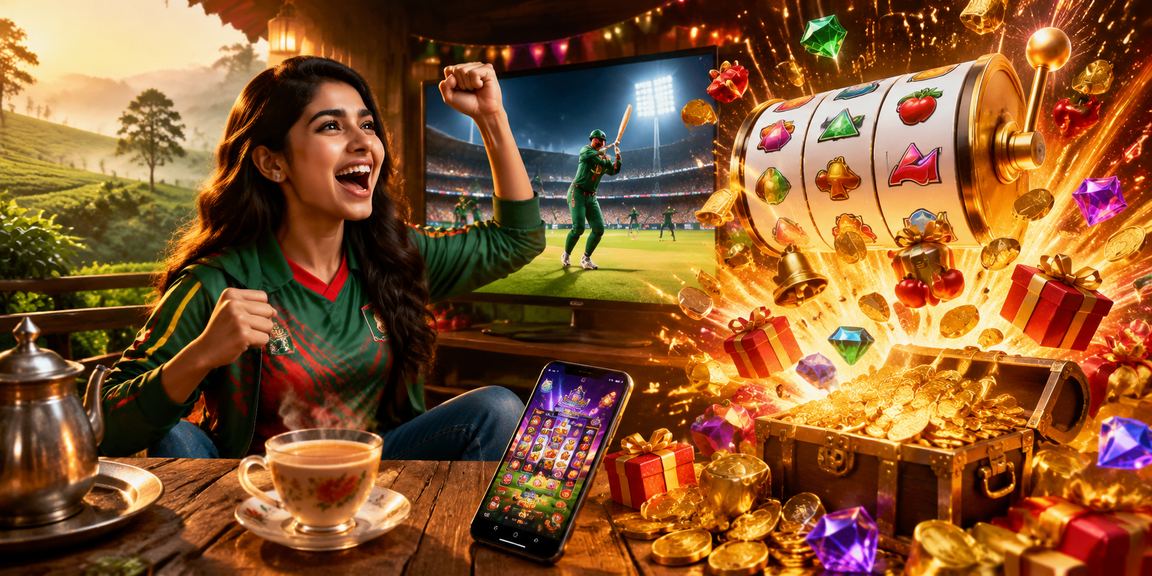সিলেটের চা-বাগানে মোবাইলে বেটিং ও গেমস উপভোগ করছেন একজন ব্যবহারকারী